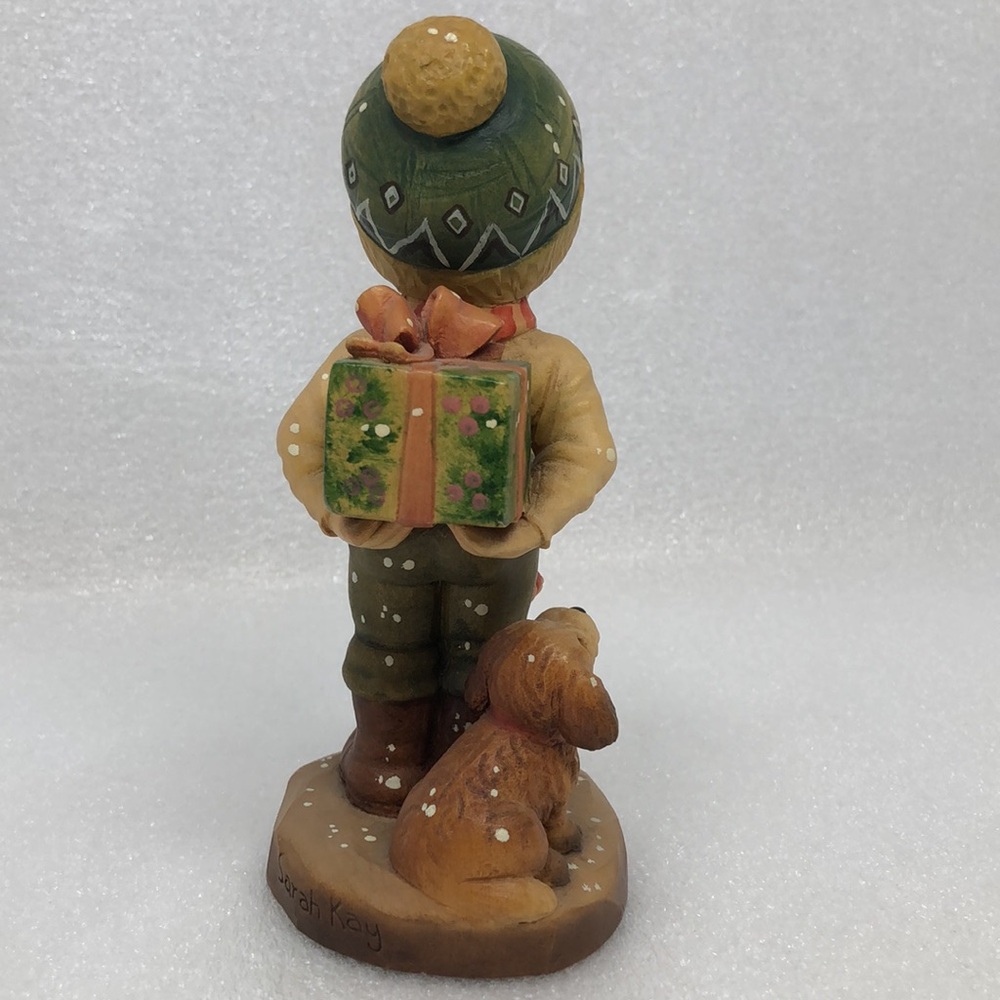 ANRI Tis The Season Hand Carved Figurine by Sarah Kay 6.5” 1993/2000 Italy - Picture 5 of 14
